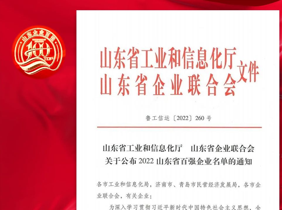 辉达娱乐再次荣登山东企业“双百强”榜单